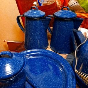 Like New Speckled Blue enamel Camping Gear